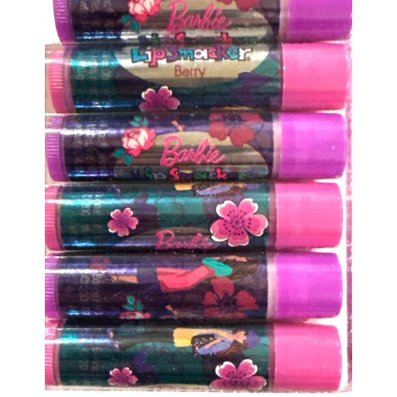 Vintg BONNE BELL Lip Smacker BARBIE #253 8pc Bubble Font BERRY & SUGAR Balms '09 - Picture 5 of 8